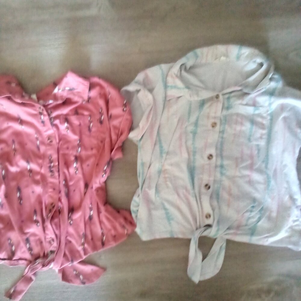 Set of 2 Self Esteem Collared Button-Up Shirts For Summer